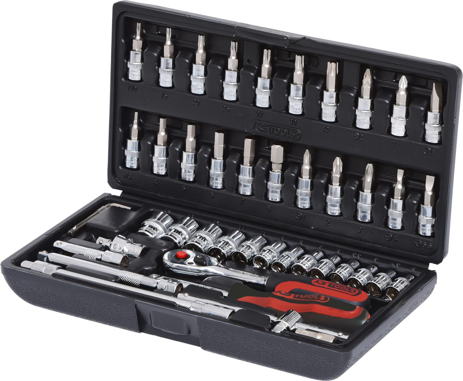 Coffret Douilles KS TOOLS CHROMEplus 102 Pièces – 1/4 Et 1/2 Pouce, Cliquet 72 Dents, Malette Alu
