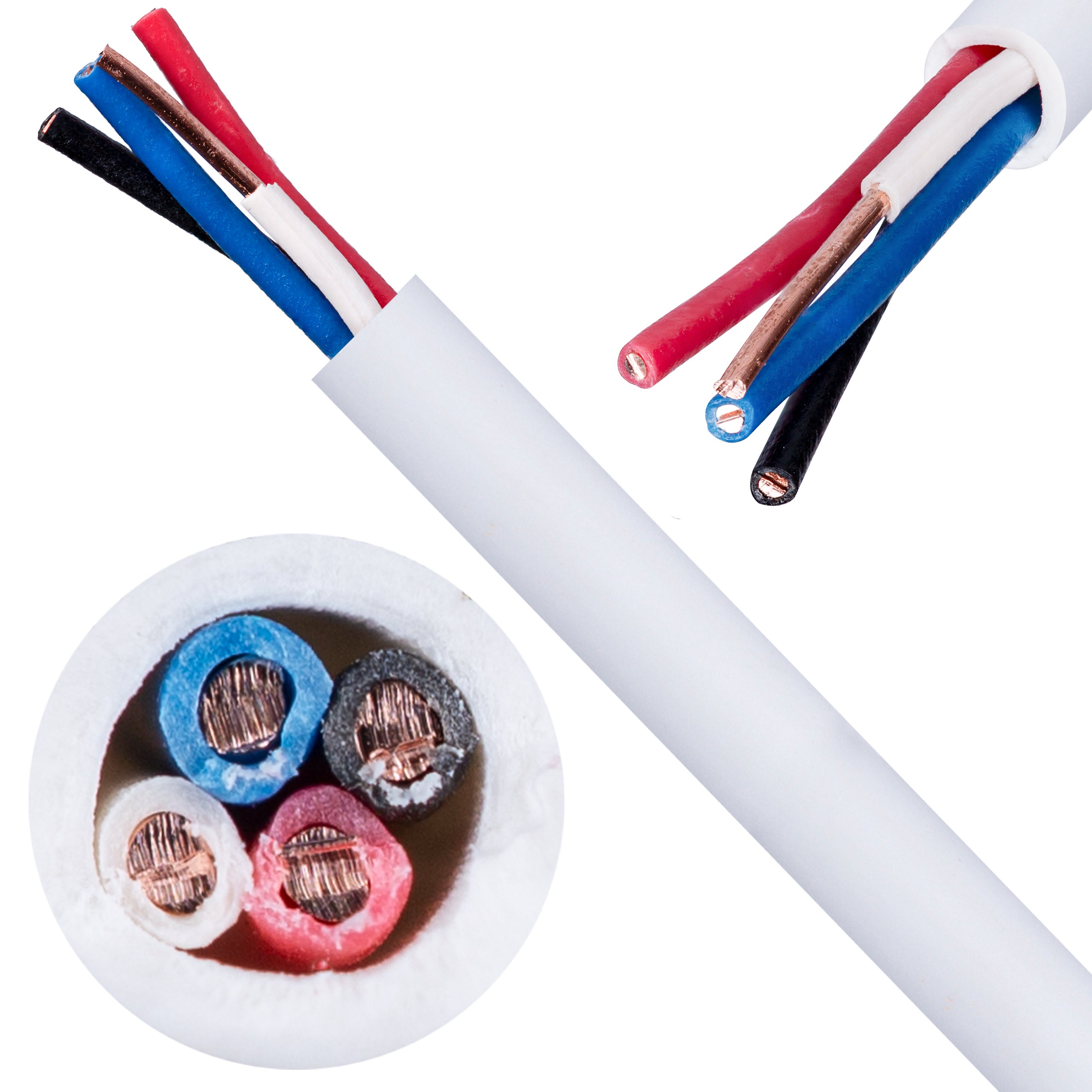 Kabel alarmowy BiTprotect YTDY 4x0,5mm biały 100V domofonowy drut Bitner 100m