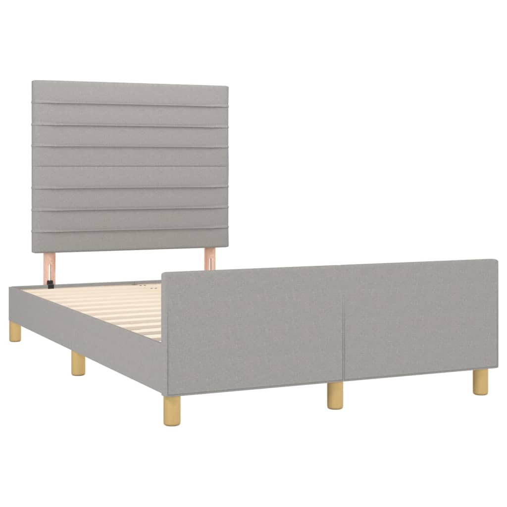 Cadre de lit sans matelas gris clair 120 x 200 cm tissu - 4