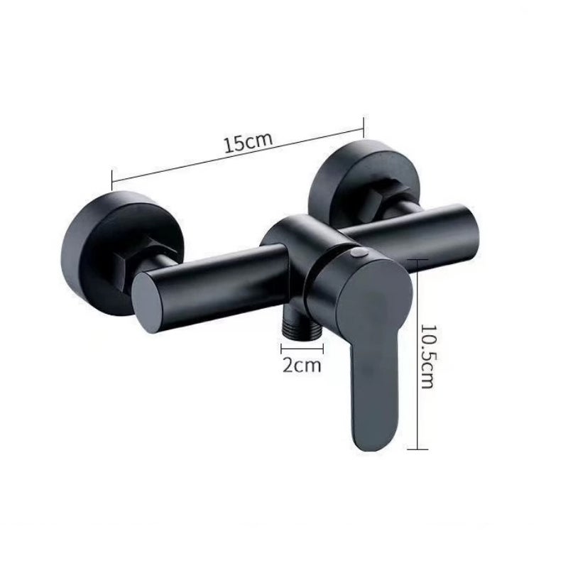 Grifo de ducha negro, mezclador funcional de agua fría y caliente para baño, diseño de montaje en pared, grifo de ducha doméstico - 2