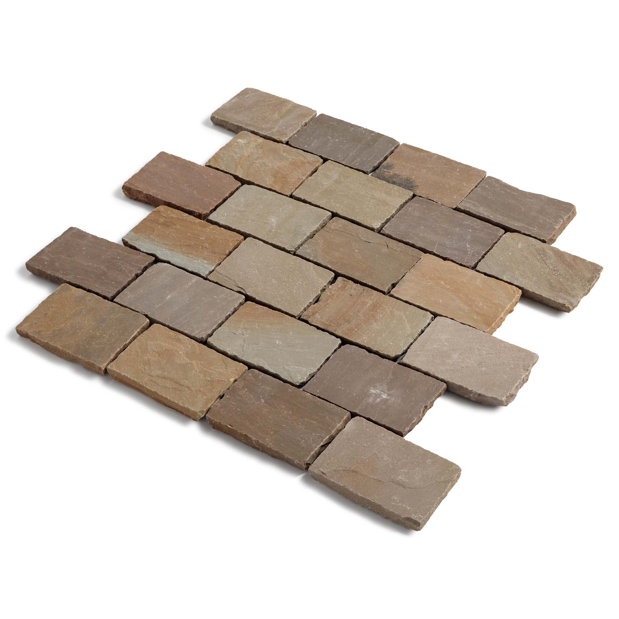 Pavé Grès Kandla Multicolore 20x14x2-2,5 cm (vendu au m² - 30 pavés/m²) - RO'MA NATURE - 4