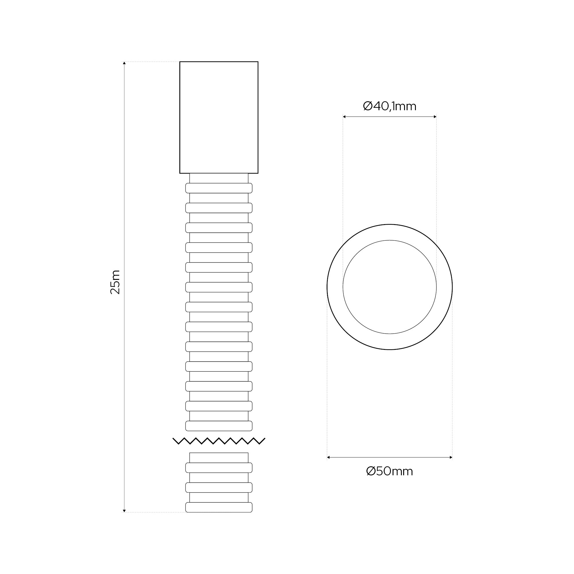 Gaine TPC Ø50 25m double paroi avec tire-fil et manchon pour pose enterrée 450N bleu EDO - 2