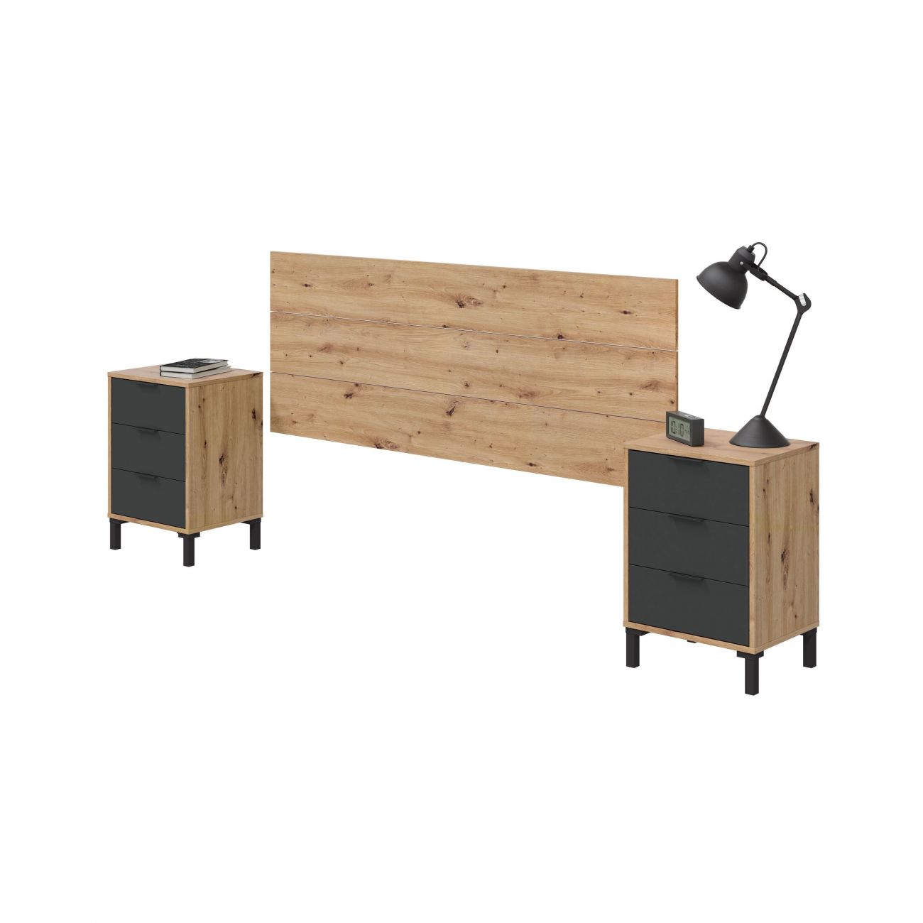 Tête de lit Enzo avec tables de chevet - 2