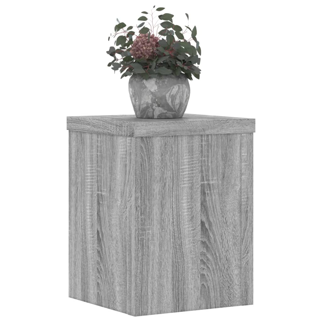 Ensemble de 2 supports pour plantes gris 15 x 15 x 20 cm - 8