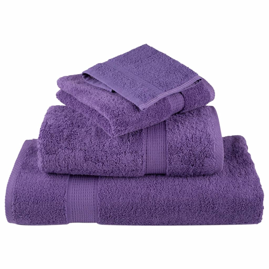 Asciugamani Premium SOLUND 10 pz Viola 30x30 cm 600 g/m² vidaXL - 4