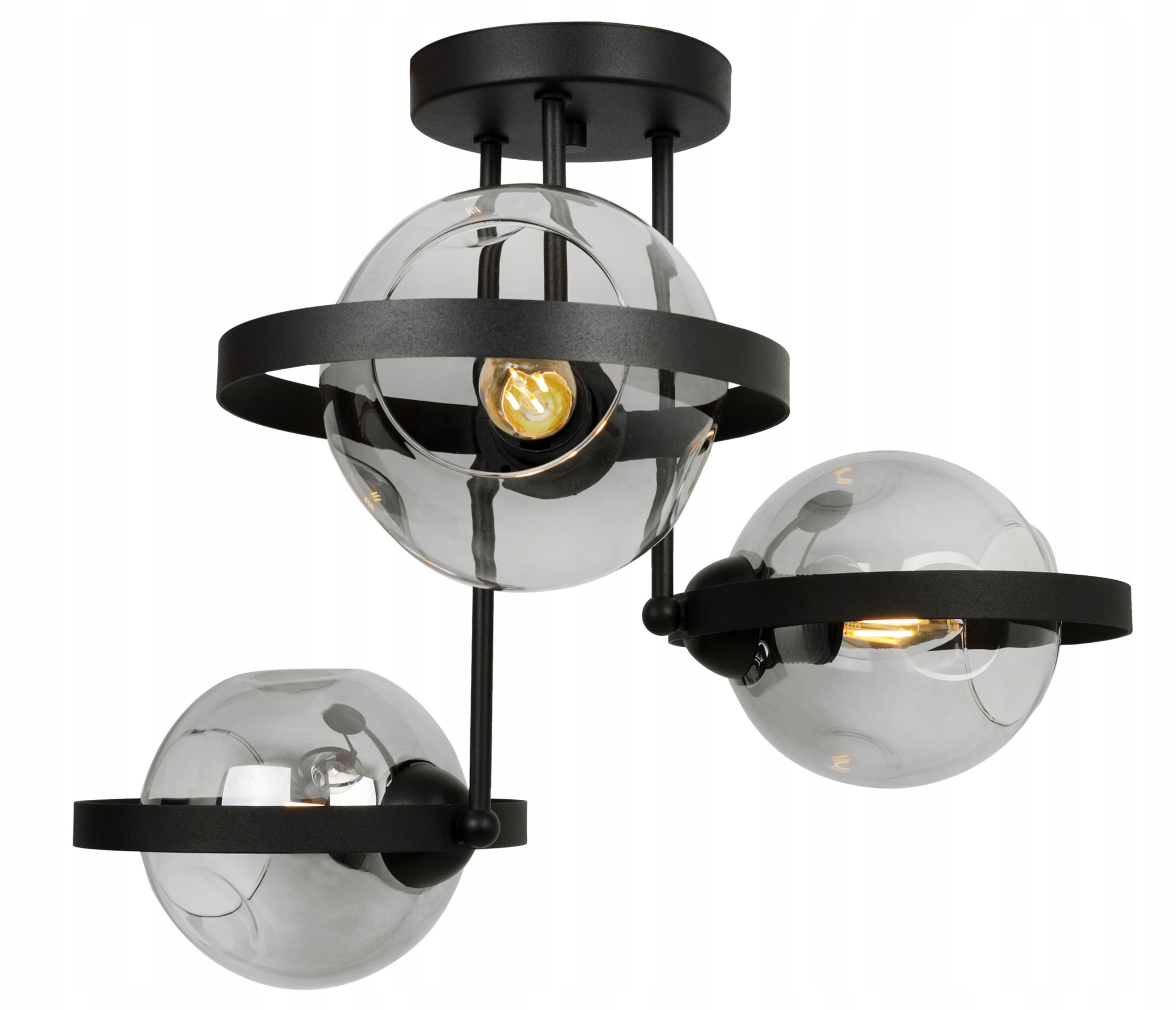 Lampa sufitowa wisząca Ring Rio modern 3xE27 abażur kule grafitowe Light Home LH