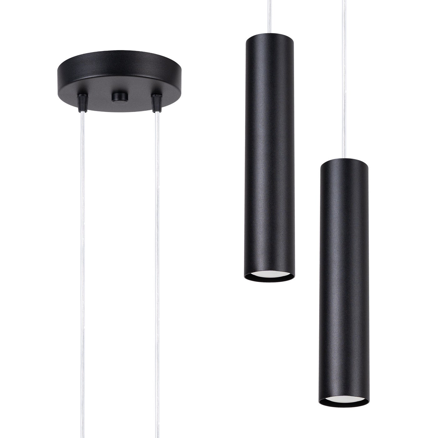 Lampa sufitowa podwójna LAGOS czarna 2xGU10x10W metal wym:118x15x15cm IP20 Sollux Lighting