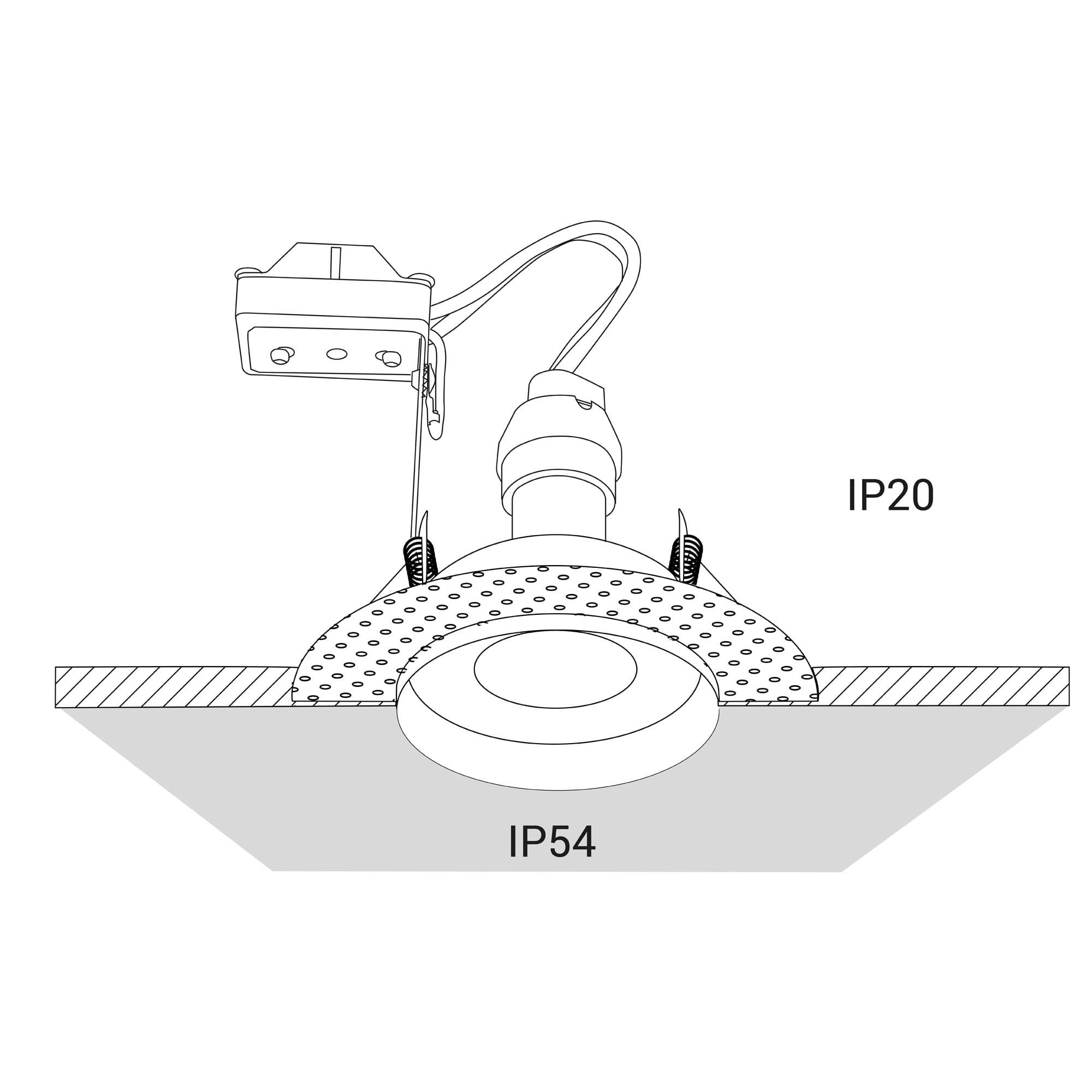 Oprawa sufitowa wpuszczana podtynkowa Echo czarna 1xGU10x15W okrągła IP54 wym: 12,5 x 12,5 cm aluminium Nowodvorski Lighting - 4