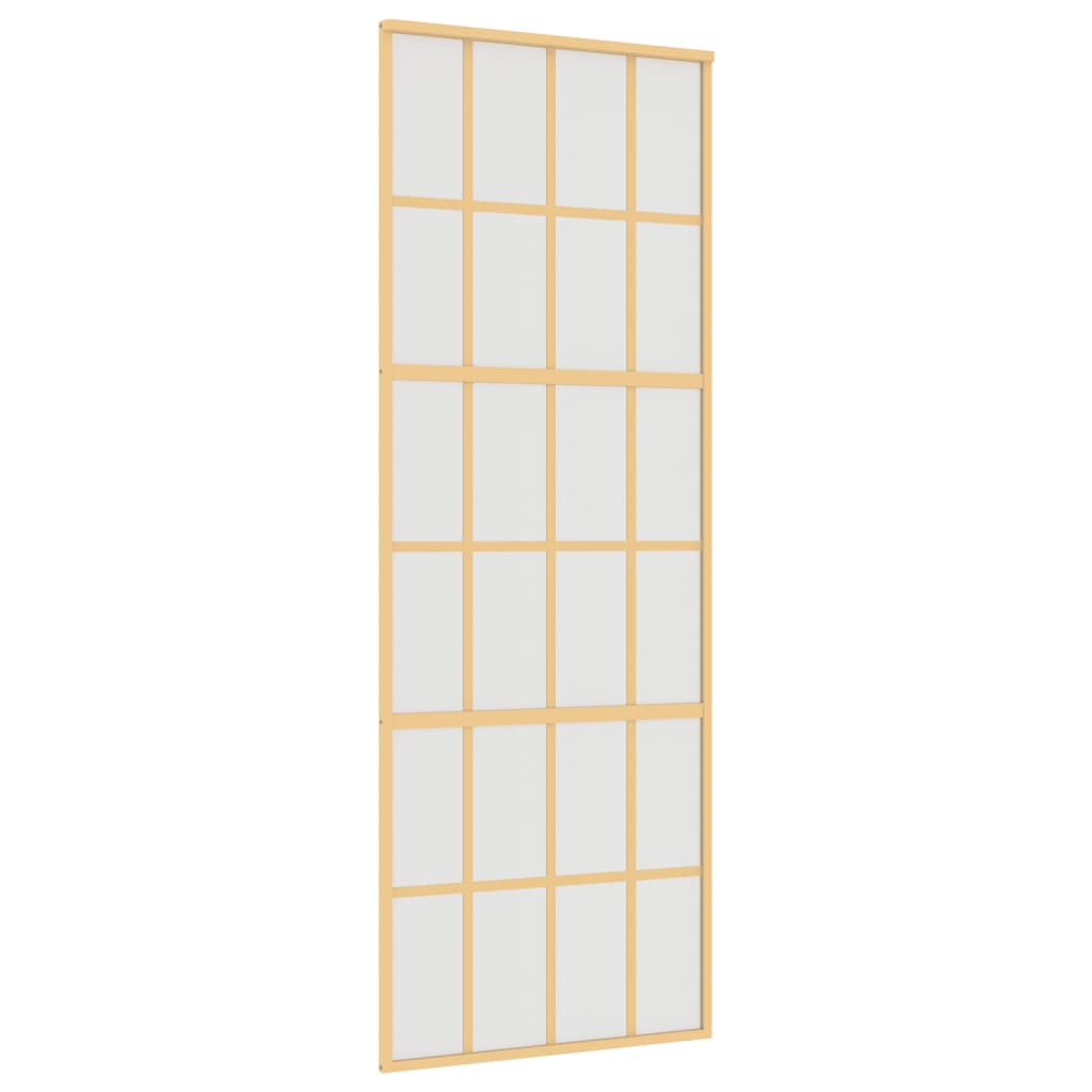 Puerta corredera dorada vidrio esg esmerilado aluminio 76x205cm - comfortxl