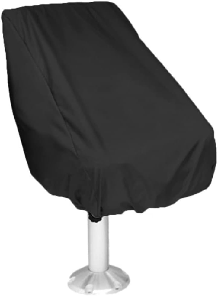 Zestaw 2 pokrowców na siedzenia łodzi, wodoodporny pokrowiec na ławkę kapitana łodzi pontonowej, pokrowce na krzesła (czarne)