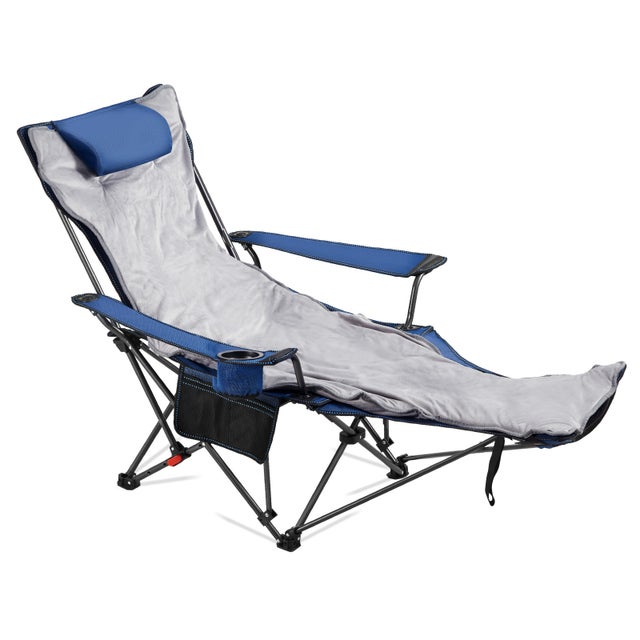 Fauteuil Pliant De Camping / Plage – Large, Confortable – Gris – Neuf
