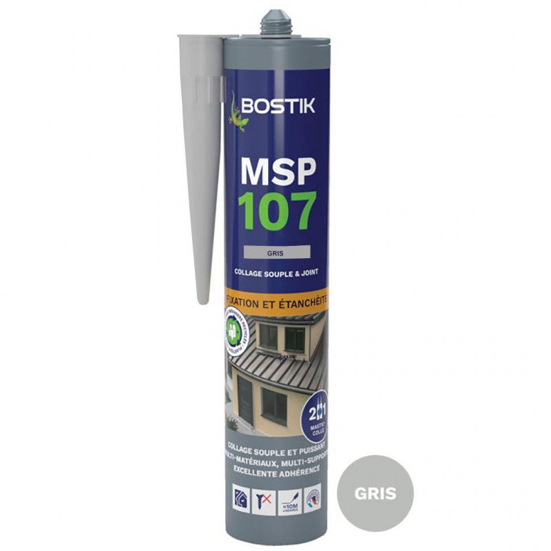 Mastic multi-usages colle et joint MSP 107 290ml (Blanc, Gris, Brun ou Noir) BOSTIK - 2