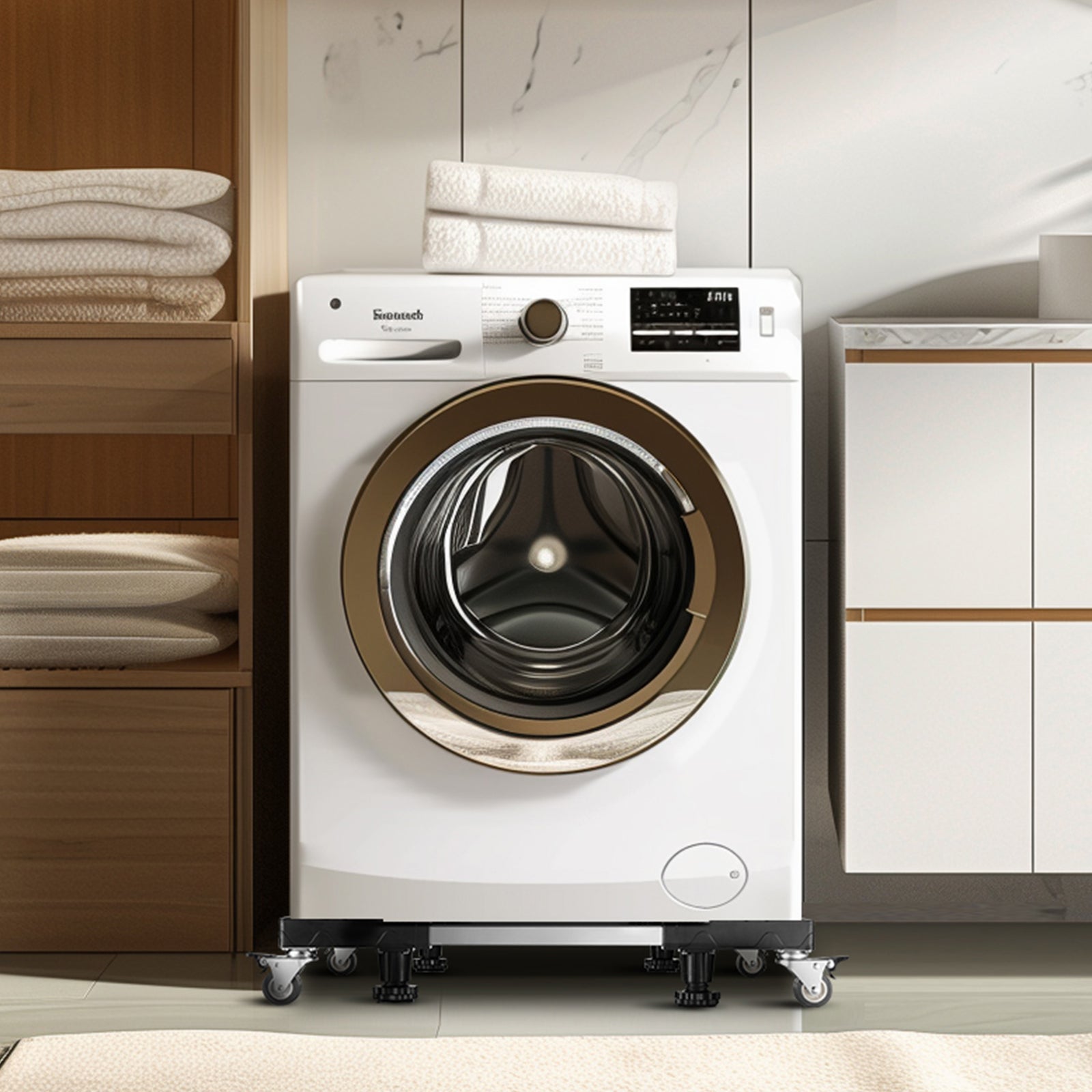 Support de réfrigérateur mobile,capacité de VEVOR 1 100 lb,avec 8 roues doubles verrouillables et 4 freins,réglable de 27,5 à 35,4 pouces - 8