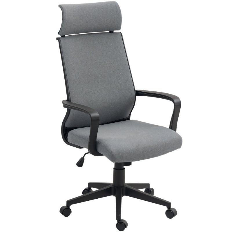 Vinsetto Sedia Da Ufficio Ergonomica In Rete - Braccioli Sollevabili, Schienale A Dondolo, Altezza Regolabile, Girevole 360°, Grigio, Portata 120 Kg - 3
