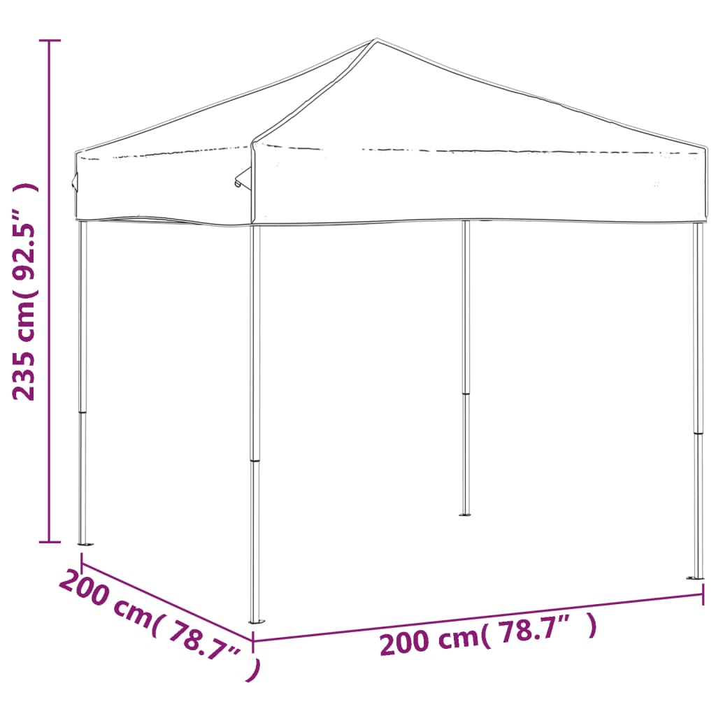 vidaXL Carpa para fiestas plegable gris antracita 2x2 m - 3
