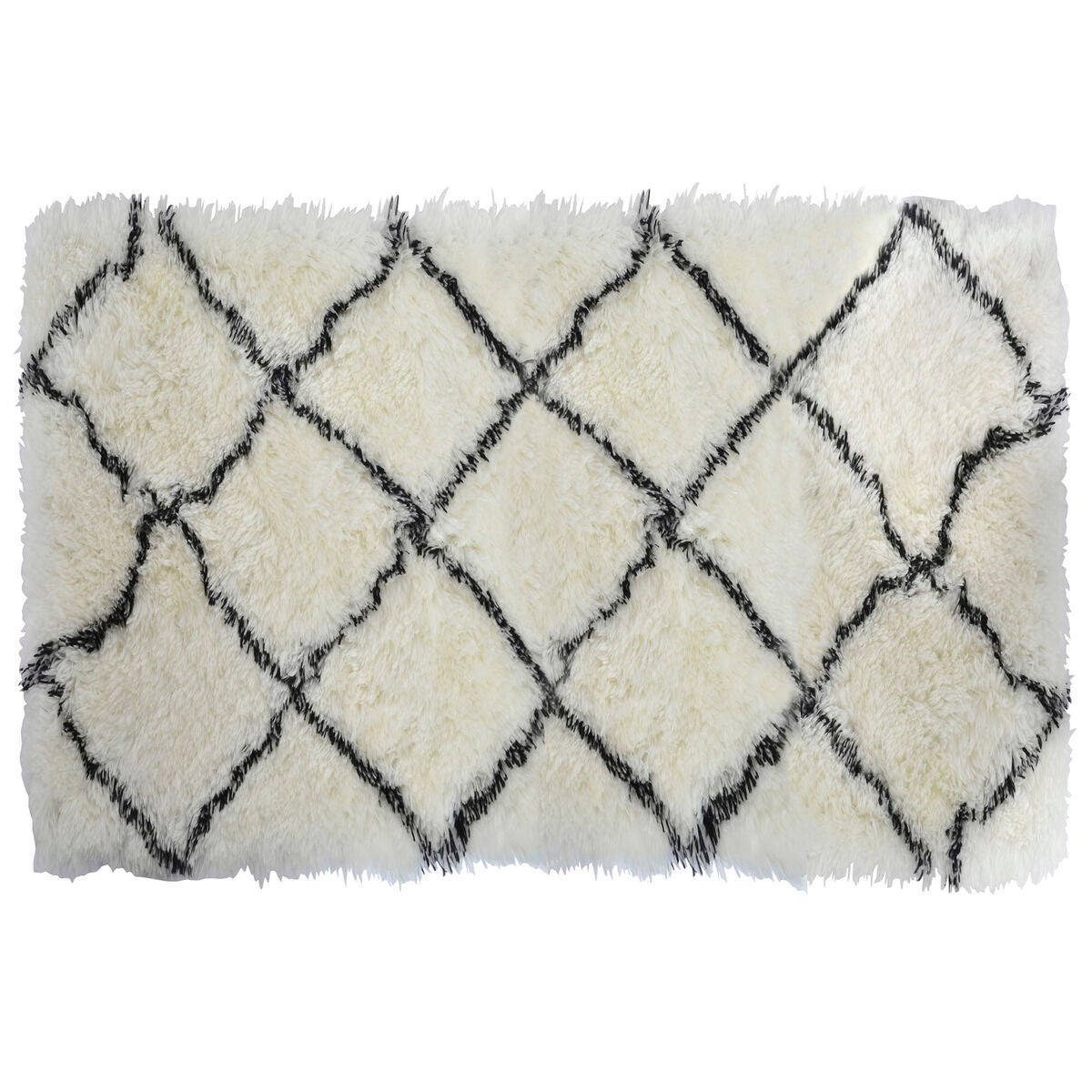 Alfombra dkd home decor 160 x 230 x 5 cm poliéster blanco rombos