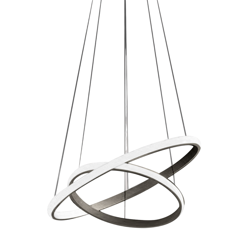 Gea Luce  Lámpara De Araña Led Regulable Iole S2 40W, Suspensión Moderna De Titanio De Doble Anillo, Luz Cálida 3000K, 2000Lm, Diseño Elegante Blanco , Leroy Merlin