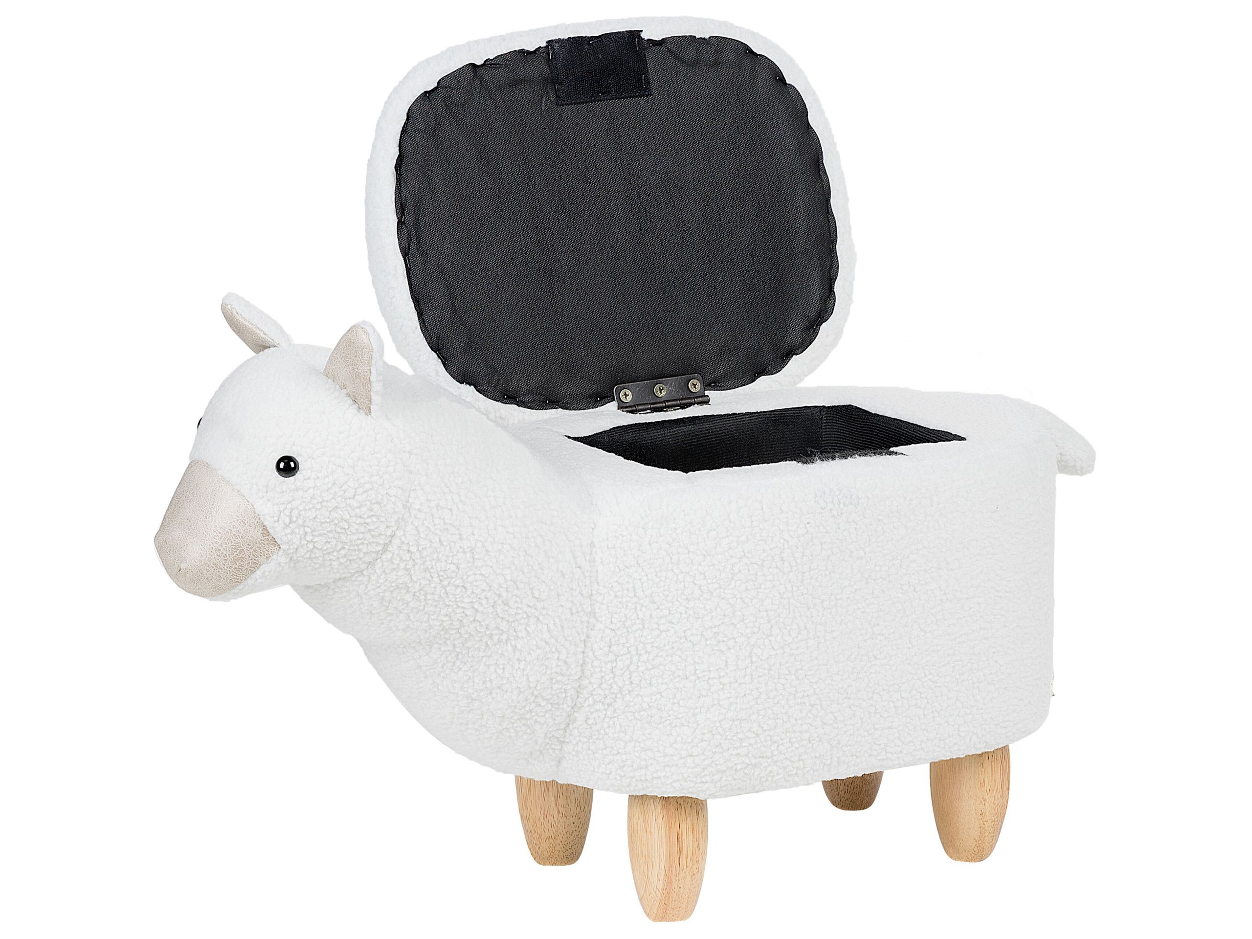 Pouf animaletto contenitore ALPACA Tessuto Bianco - 4