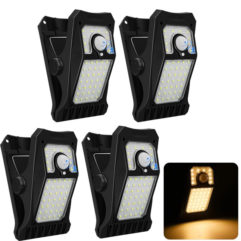 Lot De 4 Lampes Solaires En Pvc Avec Capteur De Lumière, Lumières