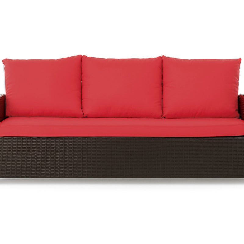 Poduszka ogrodowa na sofę rattanową 140x50x50cm poduszka na meble rattanowe czerwona, poduszka na balkon taras, poduszki na meble ogrodowe