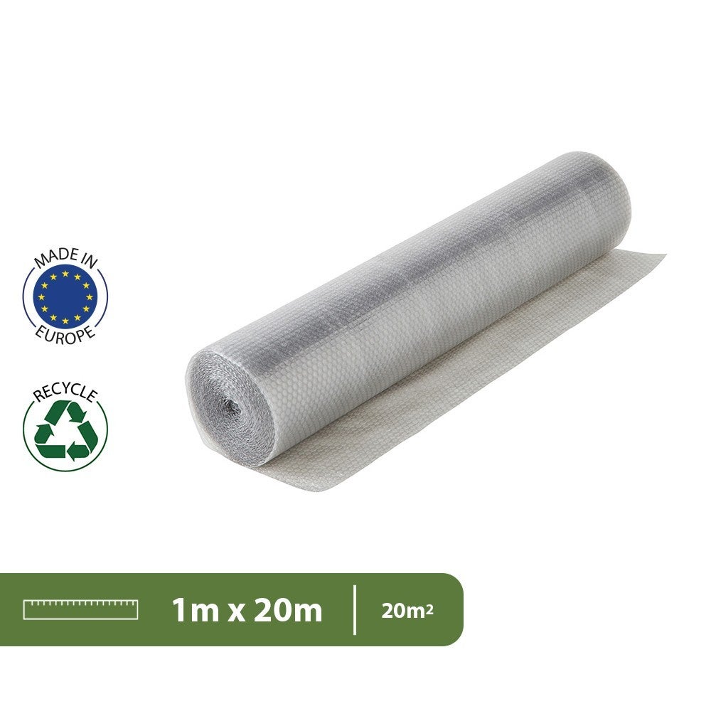 Film à bulle recyclé - Déménagement et expédition - 1 x 20 m - 70% recyclé - 2
