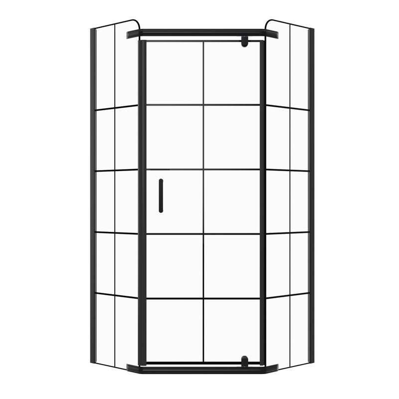 Kabina prysznicowa KALLISTE pięciokątna 80x80cm czarna SEVANTE
