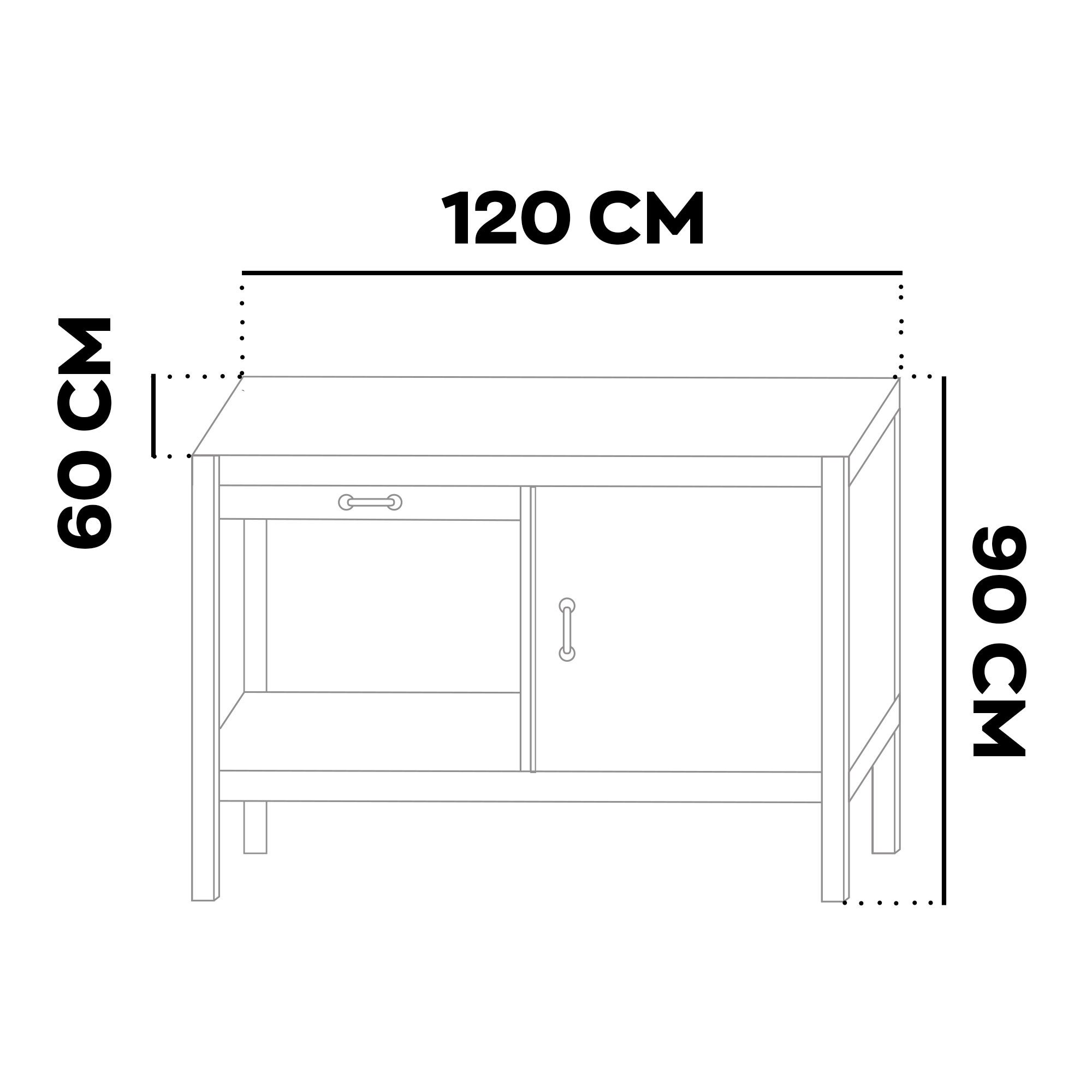 Manny - Banco de trabalho 120x60 cm com gaveta, 1 porta e 1 prateleira em metal preto - 5