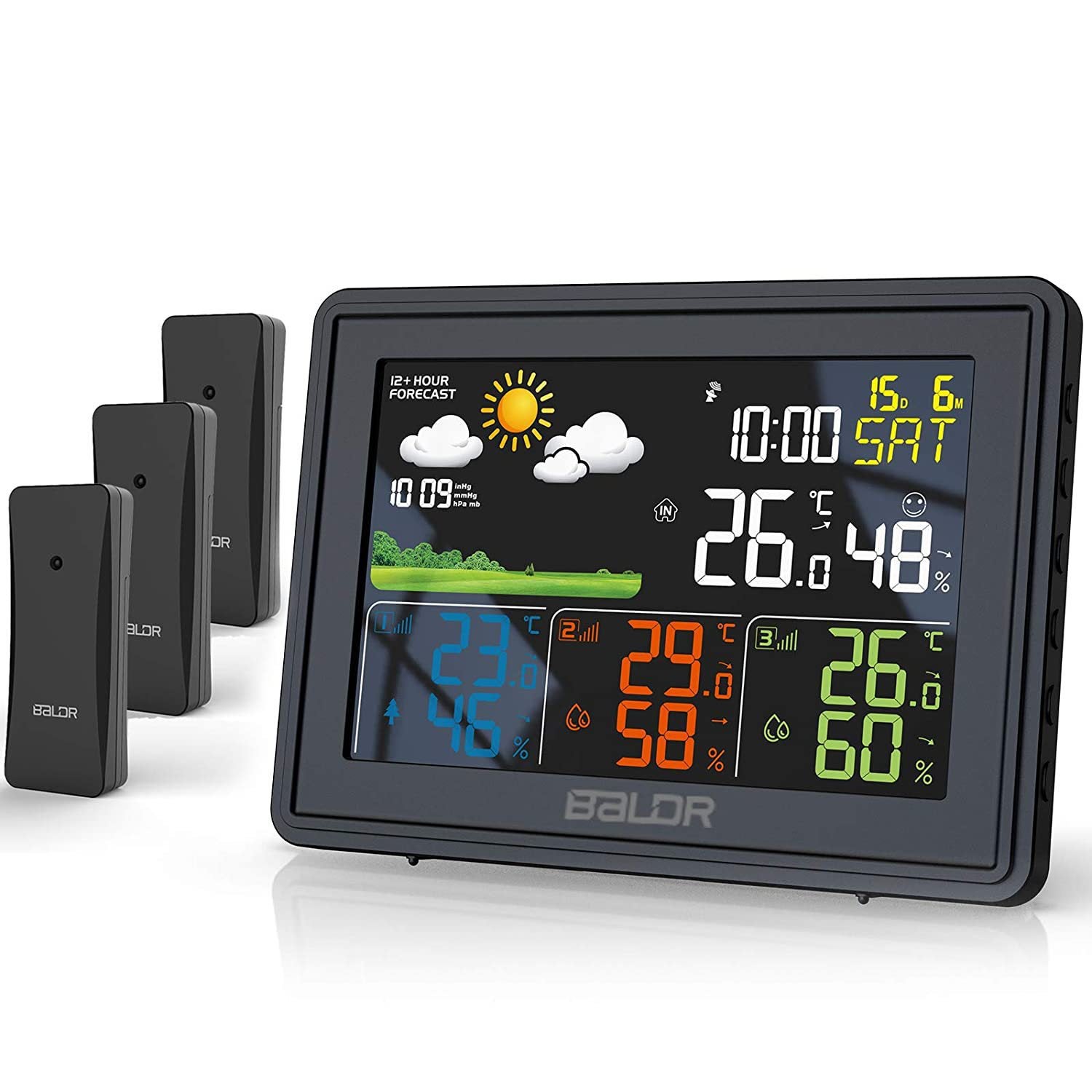 Thermomètre Numérique Intérieur/extérieur Sans Fil - écran LCD, Portée 100m, Mesures Température Et Humidité - 3
