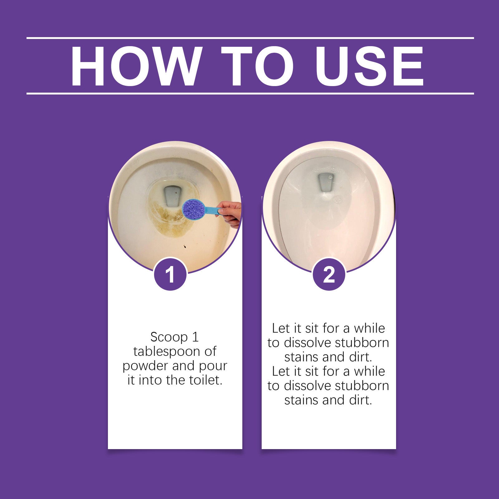 Poudre nettoyante moussante pour toilettes - nettoie les taches dans la cuvette, élimine les odeurs et laisse un parfum agréable. - 7