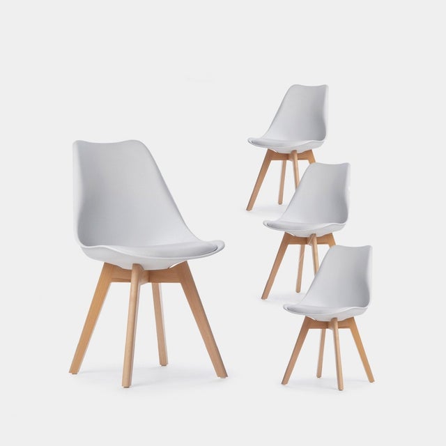 Pack 4 cadeiras em polipropileno branco Kler
