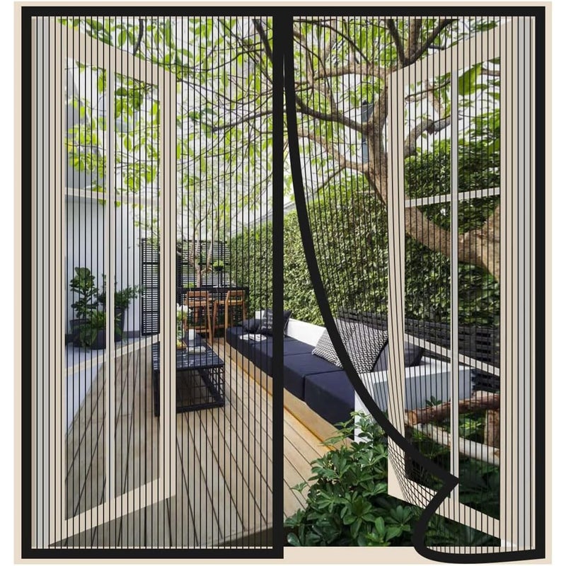 Zasłony, magnetyczna zasłona samozamykająca, zagęszczone drzwi z siatki, moskitiera przeciw komarom, z magnesem, rozmiar 100 * 100 cm czarna