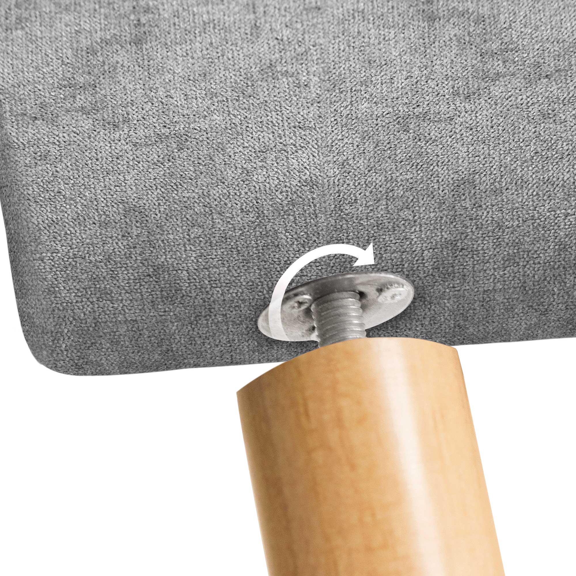 DHOME Cabecero de Tela AQUALINE Liso y con Patas cabeceros Cabezal tapizado Cama Lujo (Tela Gris, 90cm (Camas 70/80/90)) - 6