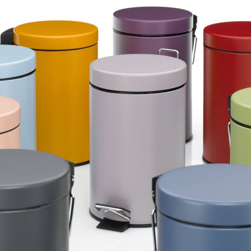 kela bidone per cosmetici verde 3l, bidone a pedale in metallo per il bagno, bidone per i rifiuti del bagno con contenitore interno e maniglia per il - 5