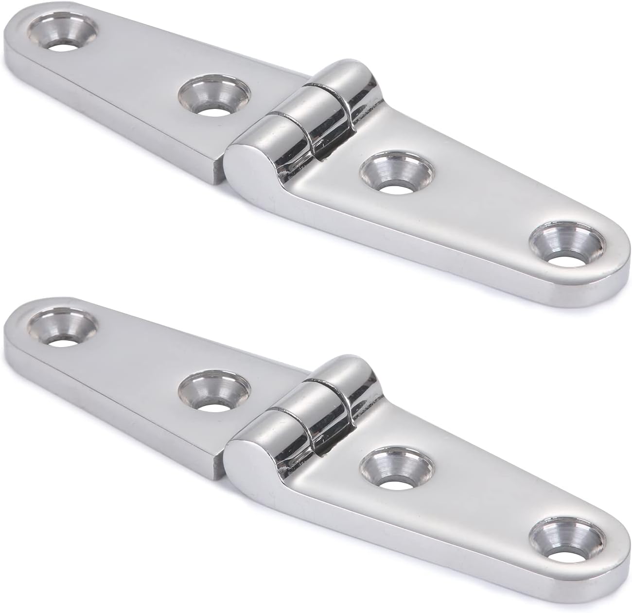 （SUS316 100mm * 25mm 2 sztuki） Lustrzane polerowane zawiasy meblowe Zawias drzwiowy ze stali nierdzewnej do zawiasów łodzi morskich