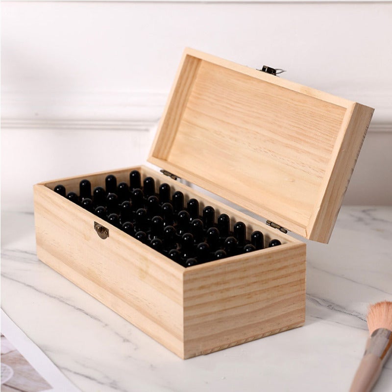 Boîte en bois pour huiles essentielles avec 36 compartiments, capacité pour flacons d'huiles essentielles de 1 à 3 ml. - 3
