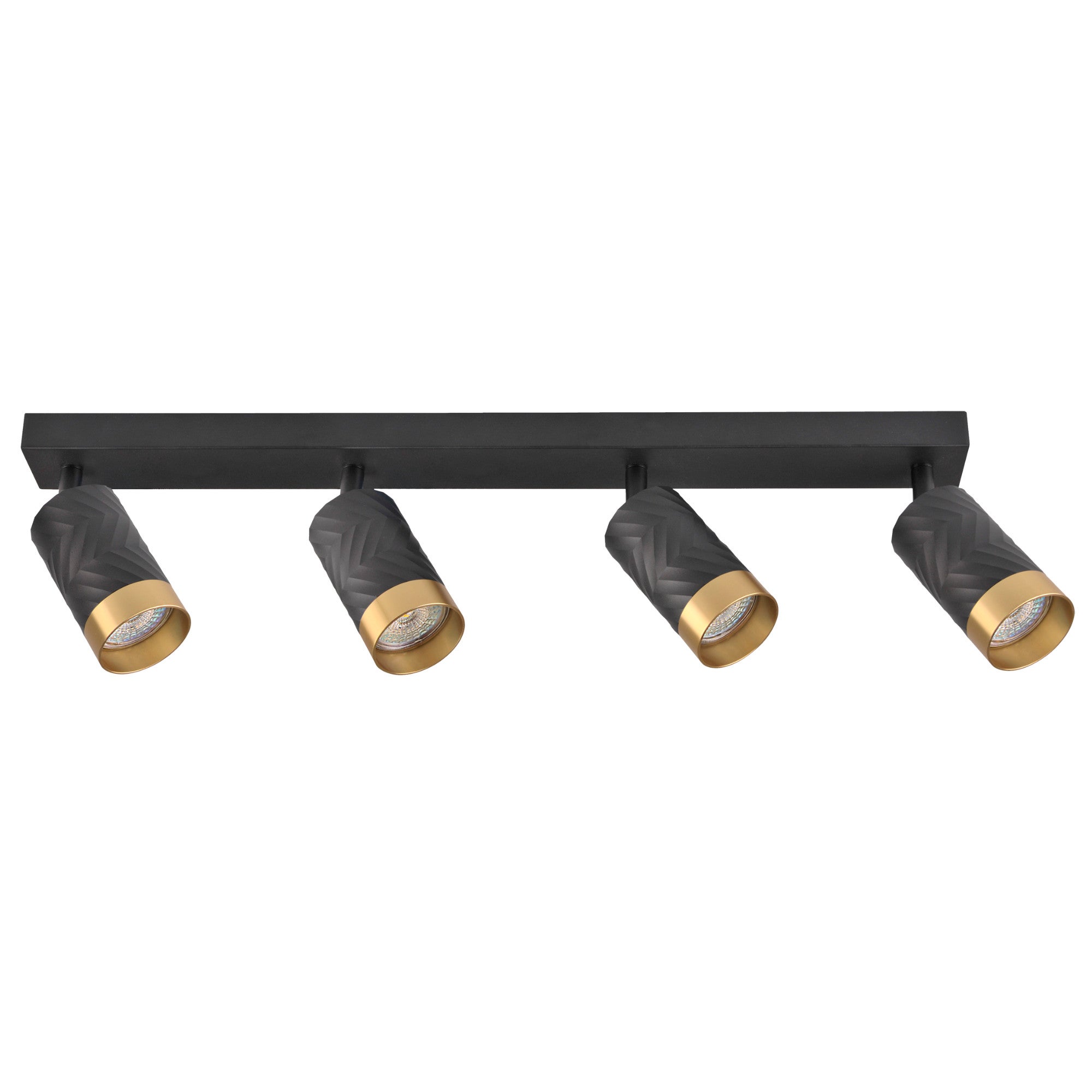 Lampa sufitowa wisząca Arras czarno-złota 4xGU10x10W wym: 10 x 5,5 cm aluminium Polux