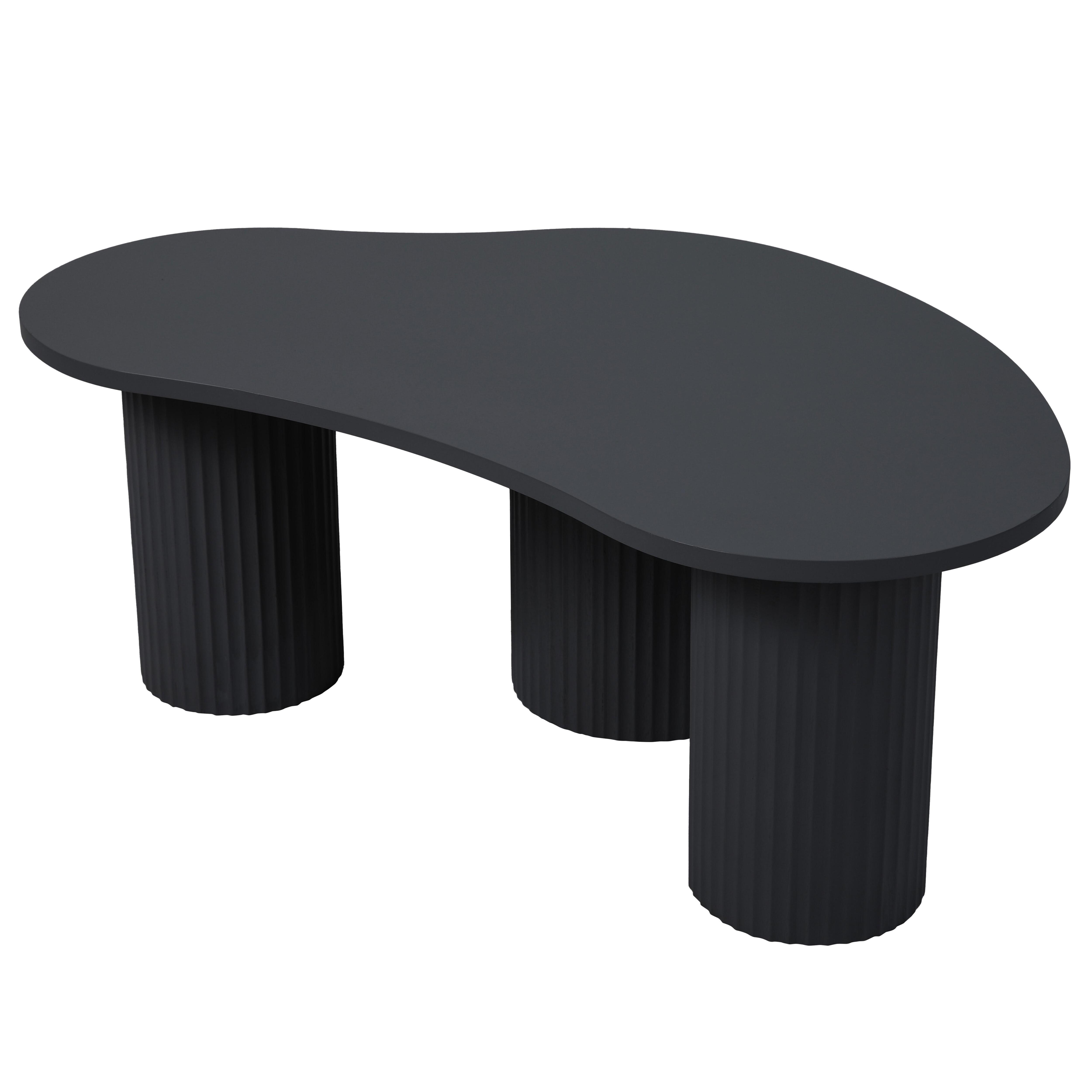 Table basse en MDF décor mélaminé noir - 3