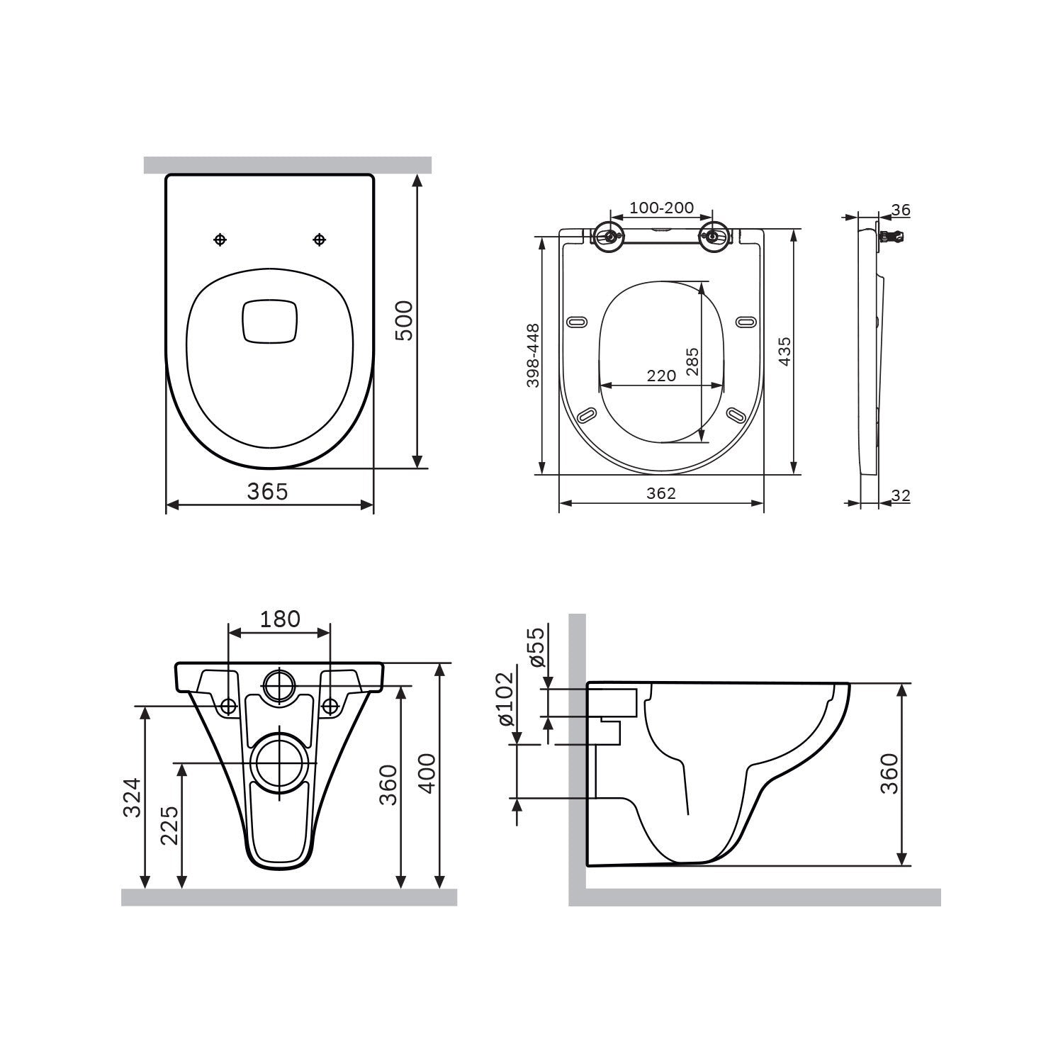 Pack WC suspendu bâti mural et cuvette Plaque Round Blanche Pack WC Bati-support AM.PM Hit - 12