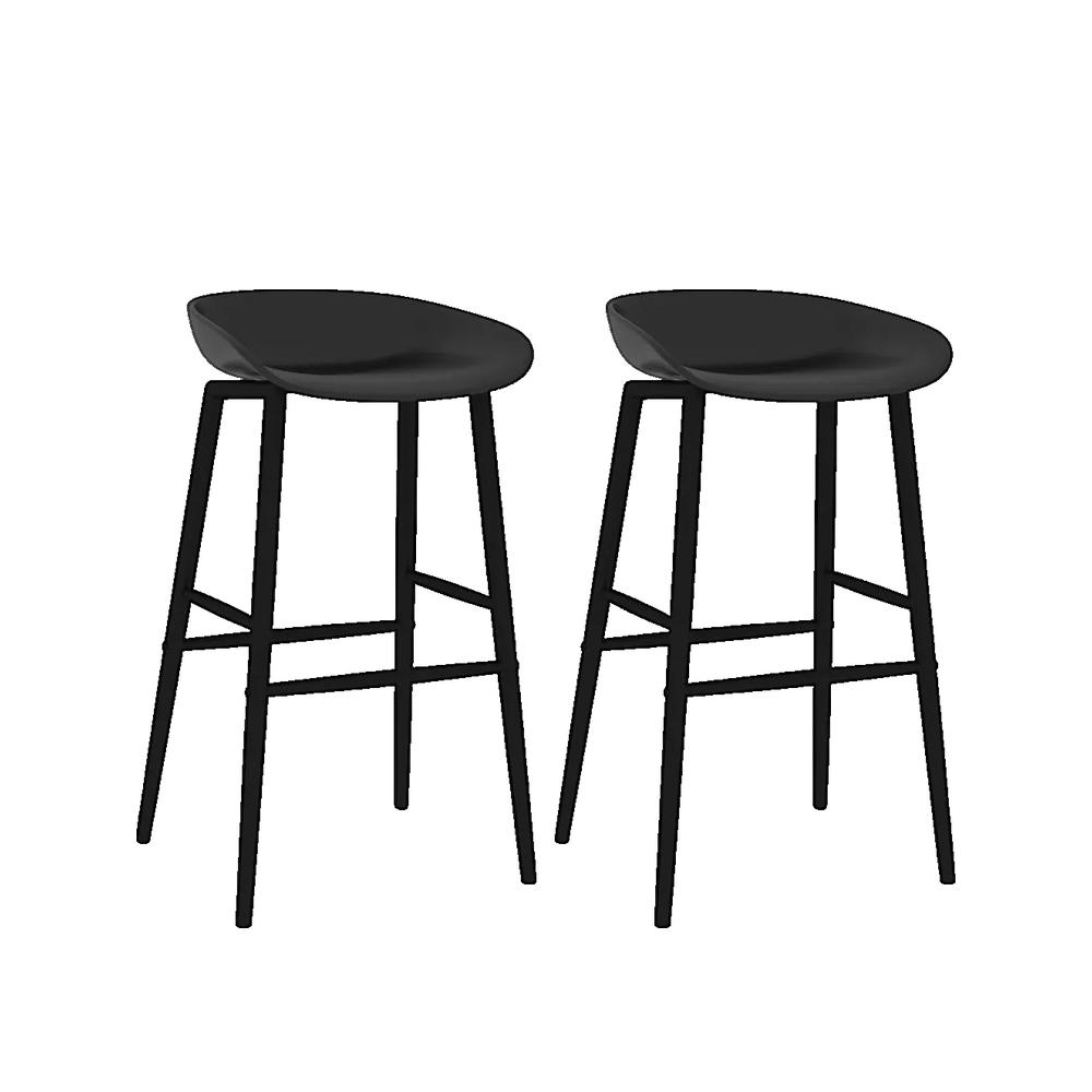 Vidaxl Taburetes De Cocina 2 Unidades Negro , Leroy Merlin