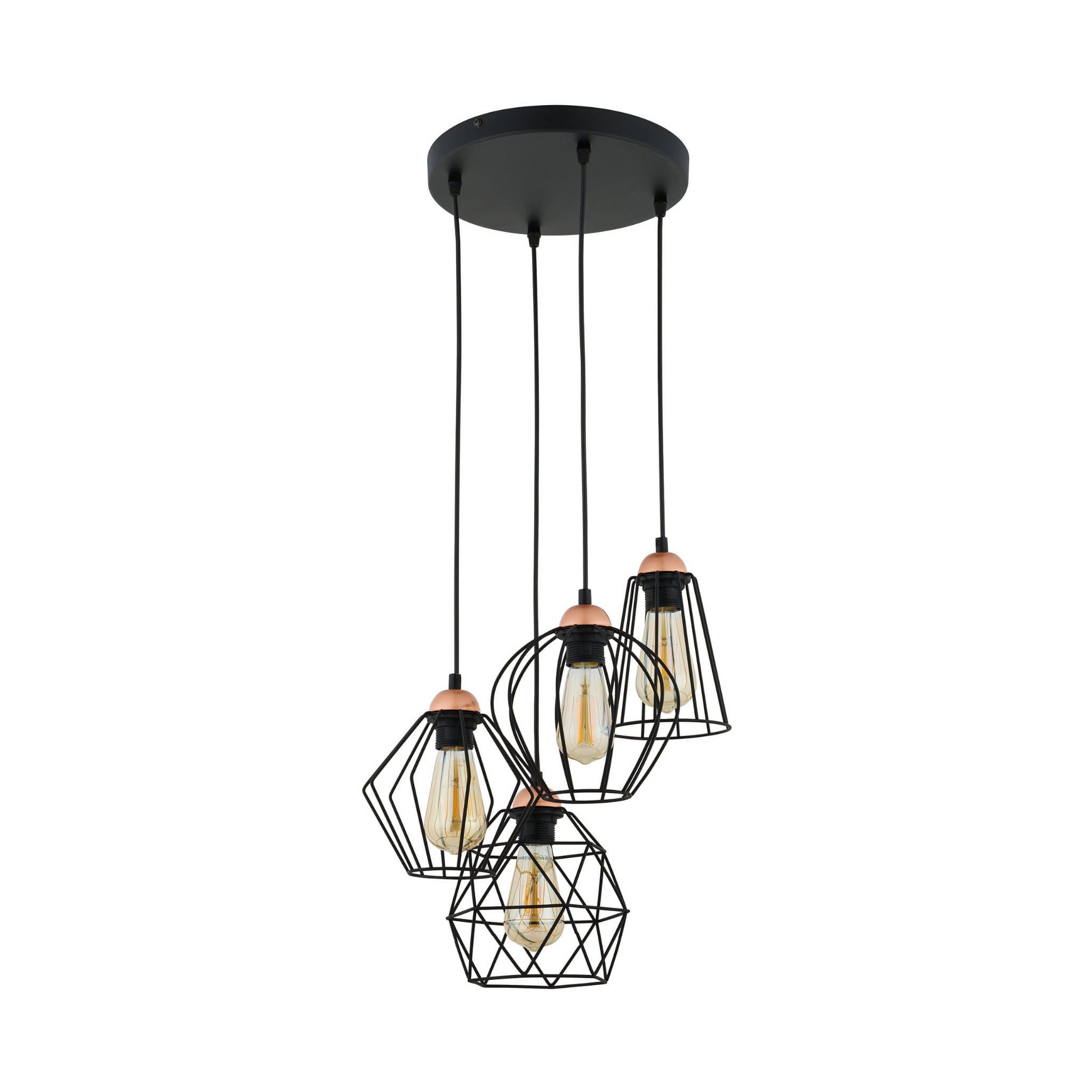 Lampa wisząca Galaxy czarno-miedziana 4xE27x15W wym: 145 x 46 x 46 cm metal TK Lighting