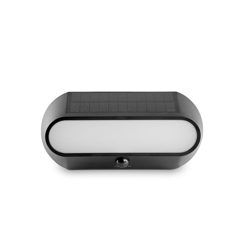 Kinkiet solarny z czujnikiem ruchu BHSO LED Neutralna biel 500lm czarny wym:12x25x6,6cm IP54 Videx