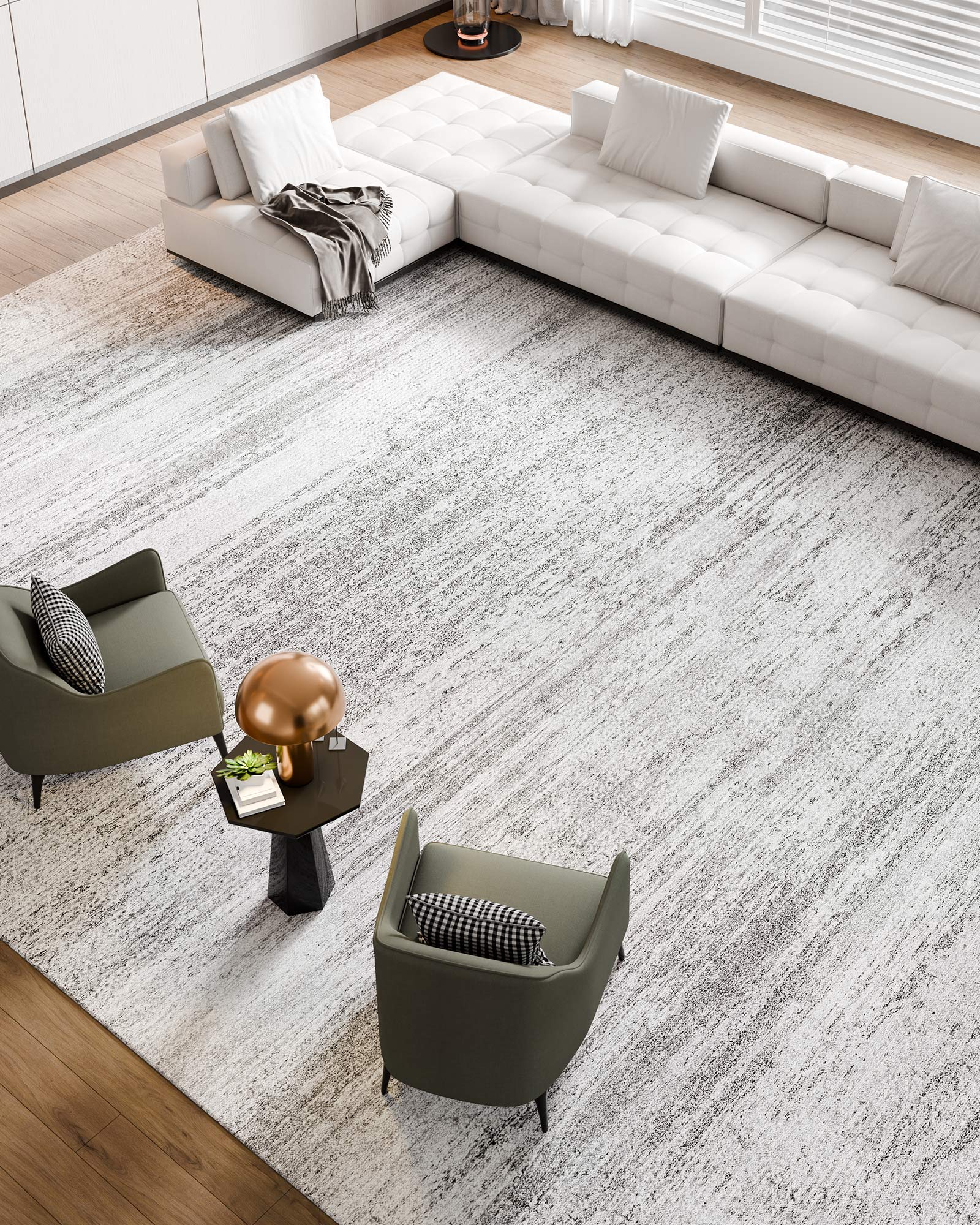 Tapete VEVOR, 3 x 4,3 m, grande, lavável e antiderrapante, para quarto, com pelo curto e denso, estilo moderno, para quarto, escritório e corredor - 2