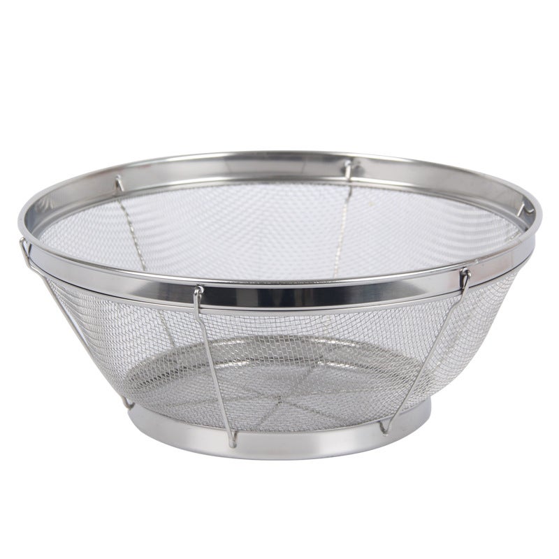 Colino Da Cucina Smaltato Orion - 20 Cm, Beige Con Decorazioni, Manico Lungo 40 Cm, Lavabile In Lavastoviglie