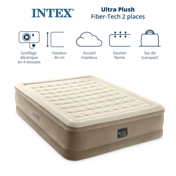 Matelas gonflable Intex Ultra Plush électrique - 2 places - 3