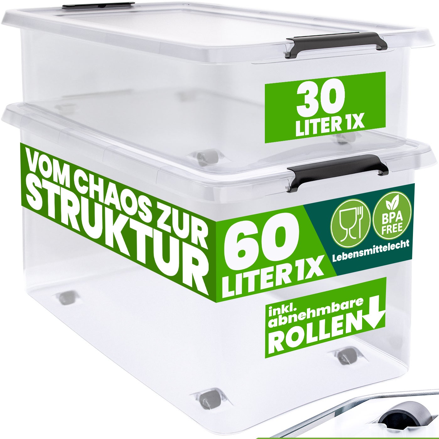 Lot De 4 Organiseur De Réfrigérateur,Transparent Avec 4