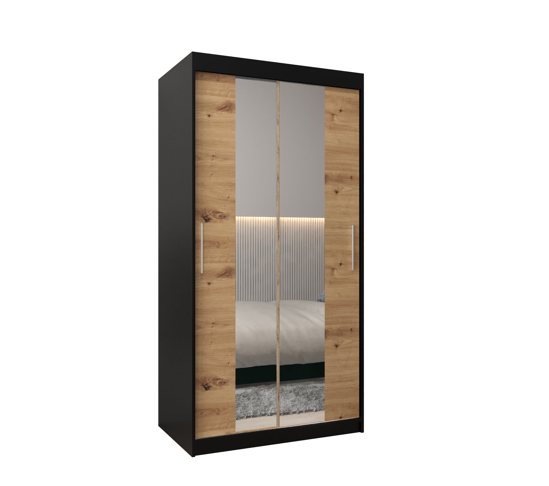 Szafa przesuwna garderoba TOKYO 1 100 x 62 x 200 cm Czarny + Artisan - Abiks Meble