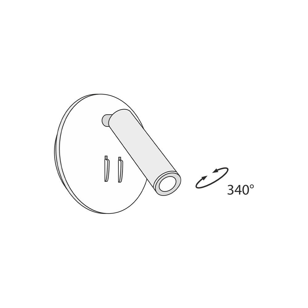 Lampada da parete Ios 176 in Alluminio per interni, ufficio, casa, salotto, corridoio 1x, lamp. non incl. Nero IP20 AC220-240 9W 3000K 220-240 Maytoni - 5