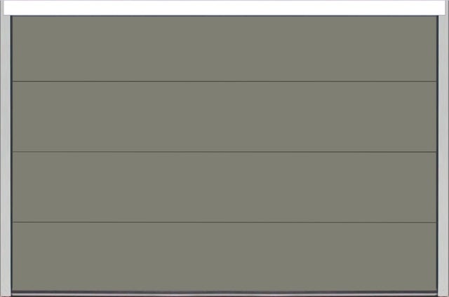 Porte de garage sectionnelle Gris Quartz 7039 motorisée l.300 x H.200 cm x Ep.40 mm Polygrain