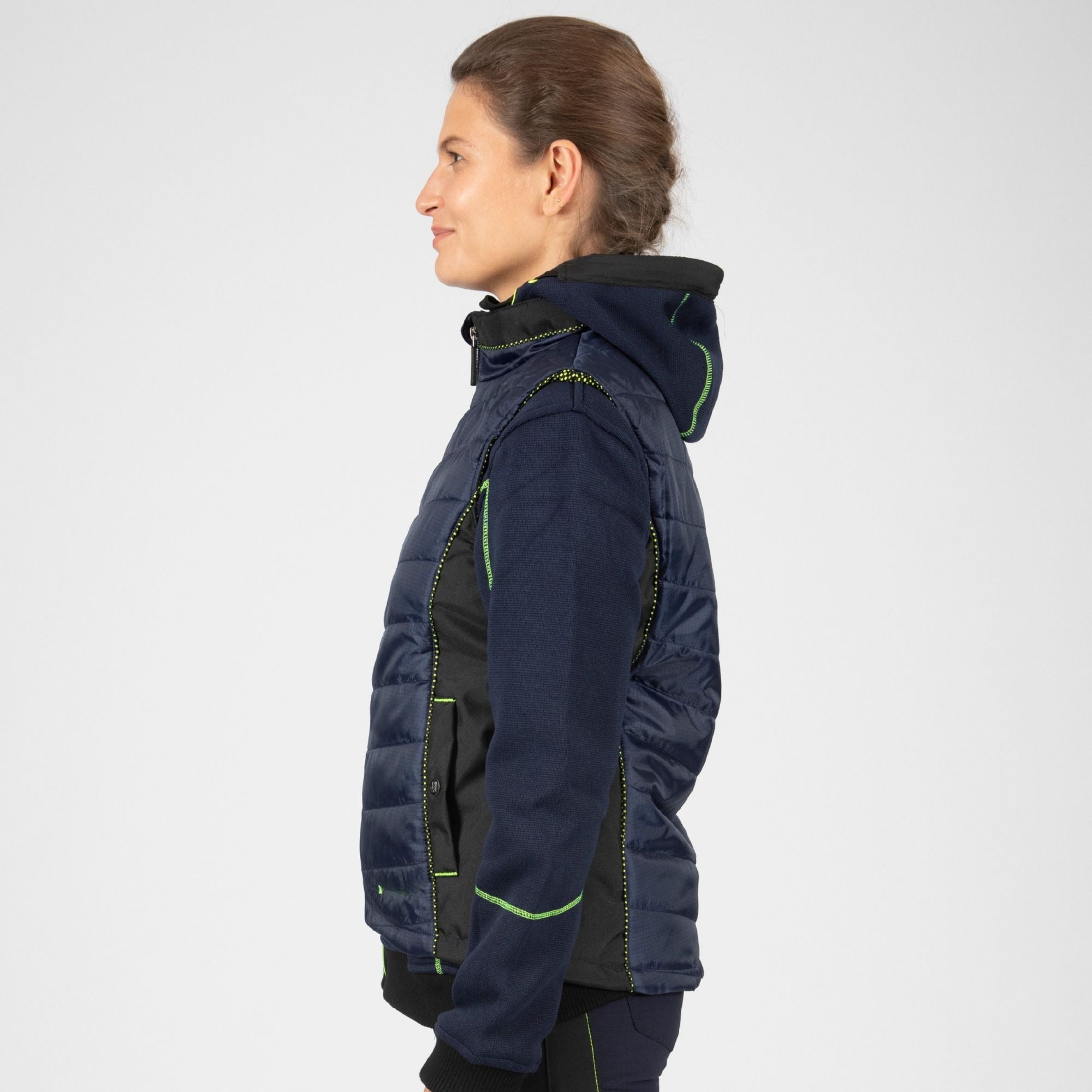 CONSTANCE - DOUDOUNE SANS MANCHES DE TRAVAIL - 1575 Marine , Jaune fluo 3XL - 5