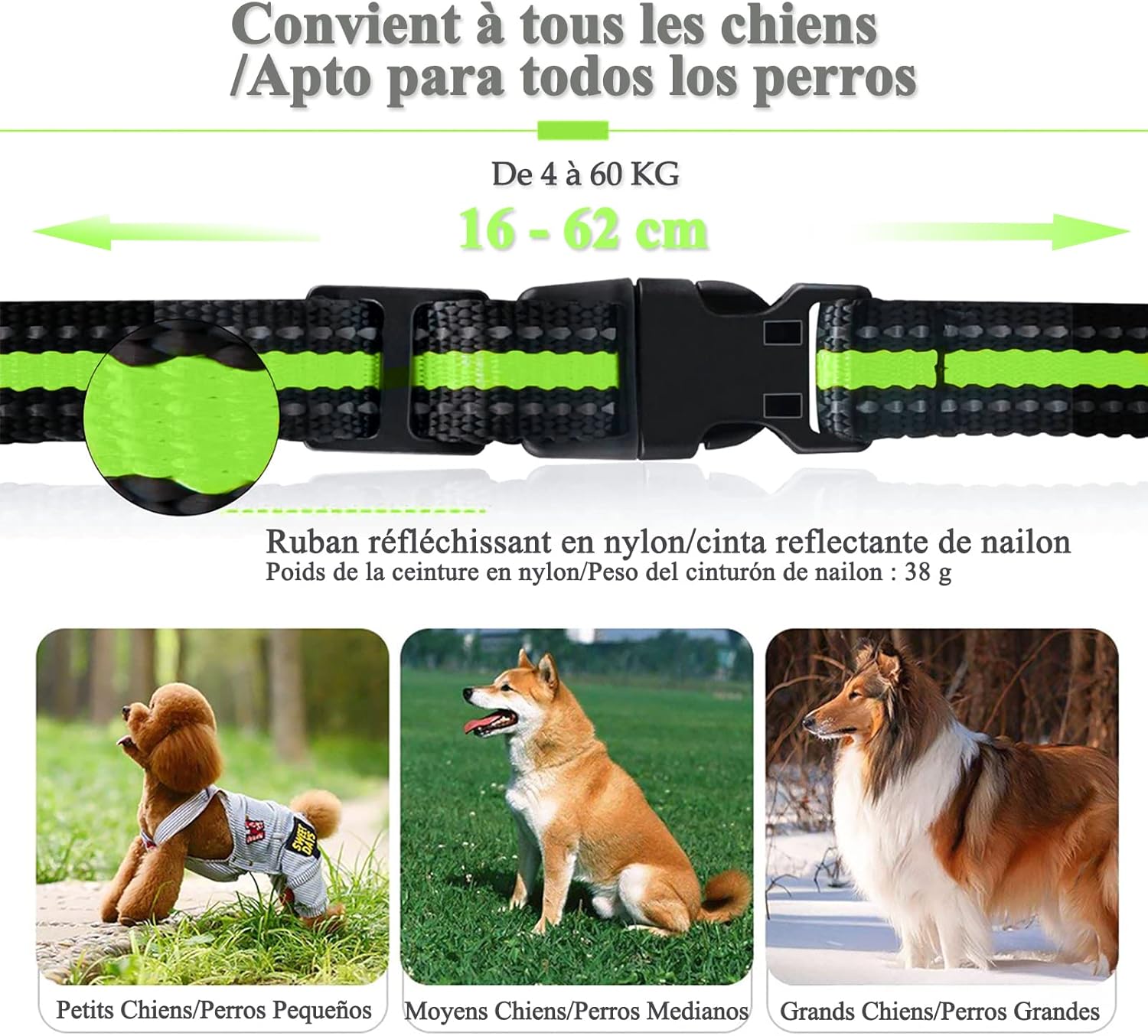 Collar de adiestramiento para perros recargable, 100 % impermeable y con cierre de seguridad. Modos de sonido y vibración, pantalla LCD retroiluminada - 5